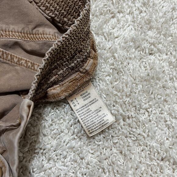 American Eagle 8 Regular Brown High Waisted Pull On Smocked Drawstring Joggers - Picture 8 of 8